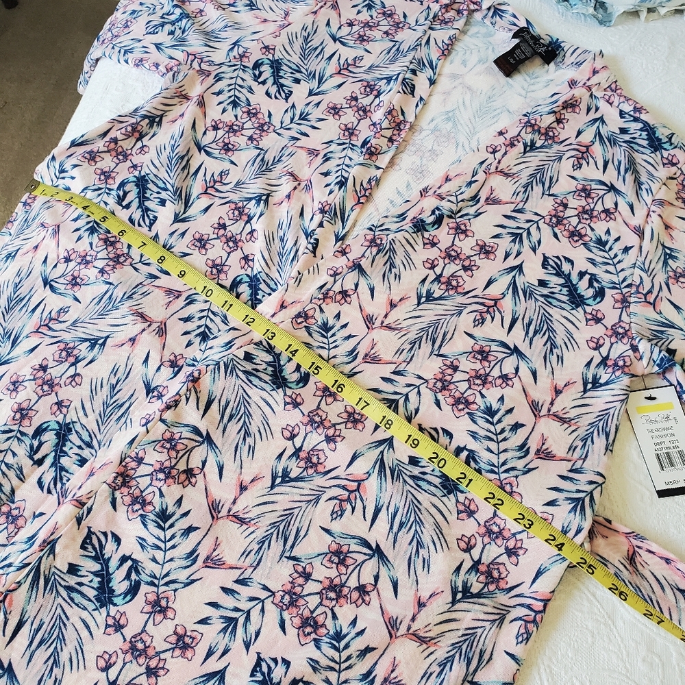 Rene Rofe Pink Tropical Floral Robe - L - Picture 6 of 10